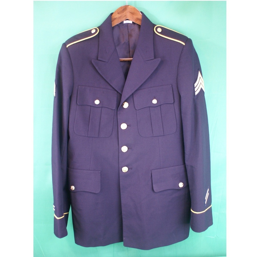 US Army Blue 450 Dress Uniform Coat DeRossi &‎ Son Mens Polywool Jacket Sergeant